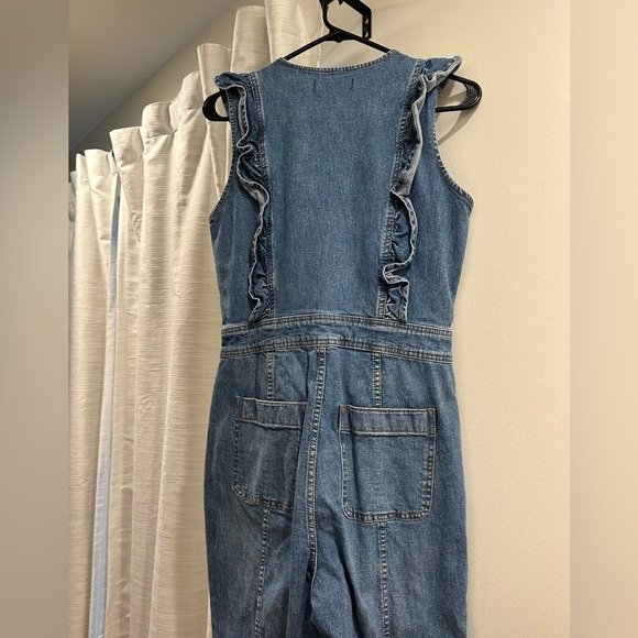 Madewell Denim Ruffle Zip Front Jumpsuit - Picture 5 of 6